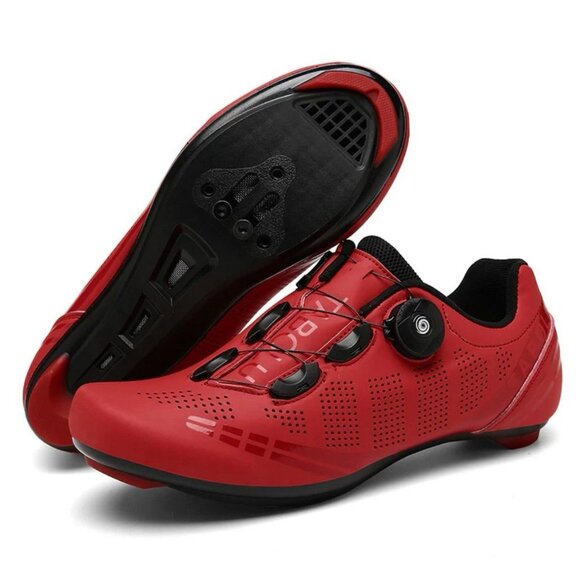 Tabolu Cycling Shoes w/ SPD Red Cleats Road Bike Bicycle Mens Size 12 (ST) - Picture 1 of 13
